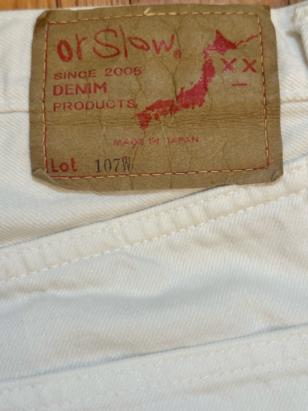 OrSlow 107 denim pants in natural white Made in Japan Size S (j6) - Picture 3 of 16